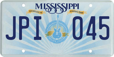 MS license plate JPI045