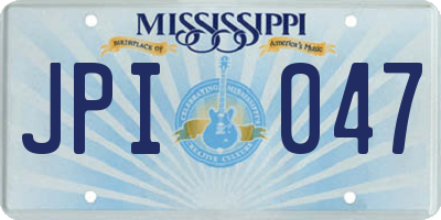 MS license plate JPI047