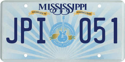 MS license plate JPI051