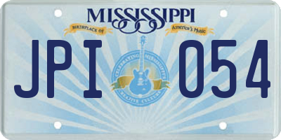 MS license plate JPI054