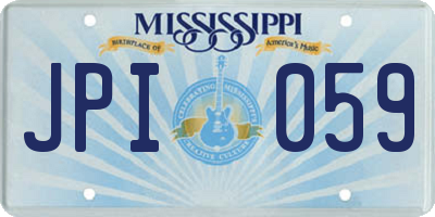 MS license plate JPI059