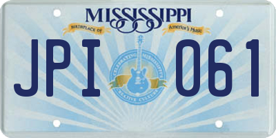 MS license plate JPI061