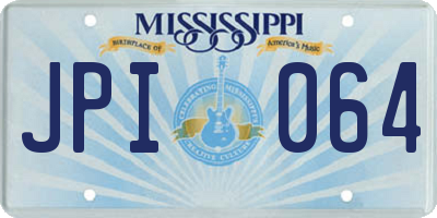 MS license plate JPI064