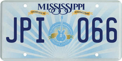 MS license plate JPI066