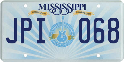 MS license plate JPI068