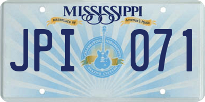 MS license plate JPI071