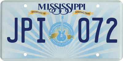 MS license plate JPI072