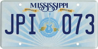MS license plate JPI073