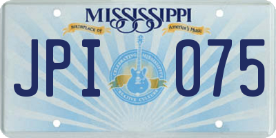 MS license plate JPI075