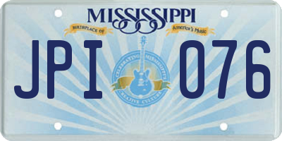 MS license plate JPI076
