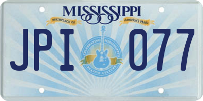MS license plate JPI077