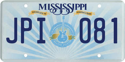 MS license plate JPI081