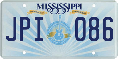MS license plate JPI086