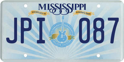 MS license plate JPI087