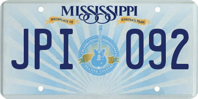 MS license plate JPI092