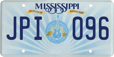 MS license plate JPI096