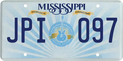 MS license plate JPI097