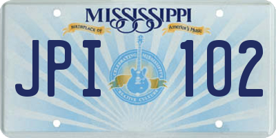 MS license plate JPI102