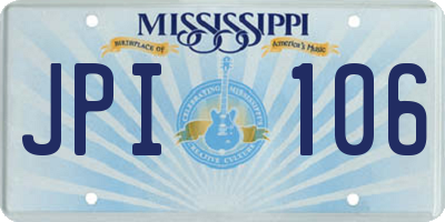 MS license plate JPI106