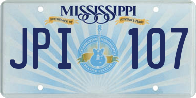 MS license plate JPI107