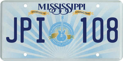 MS license plate JPI108