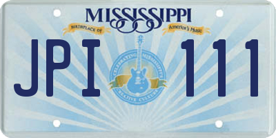 MS license plate JPI111