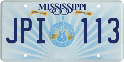 MS license plate JPI113