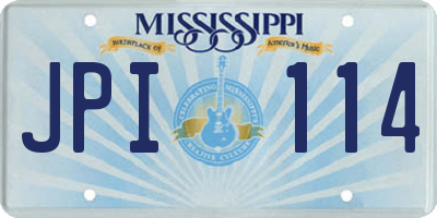 MS license plate JPI114