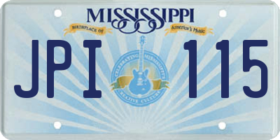 MS license plate JPI115
