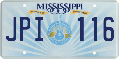 MS license plate JPI116