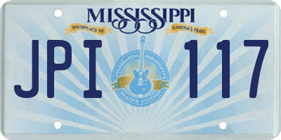 MS license plate JPI117