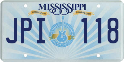 MS license plate JPI118