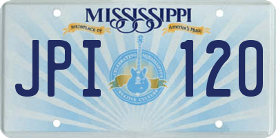 MS license plate JPI120