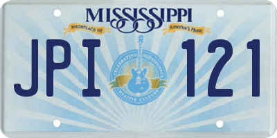 MS license plate JPI121