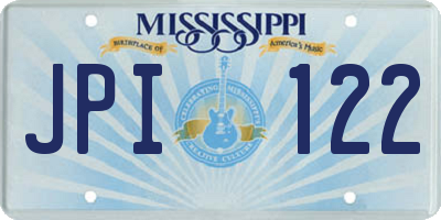 MS license plate JPI122
