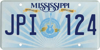 MS license plate JPI124