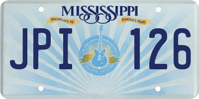 MS license plate JPI126