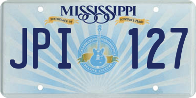 MS license plate JPI127