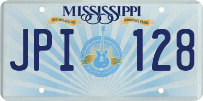 MS license plate JPI128