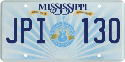 MS license plate JPI130