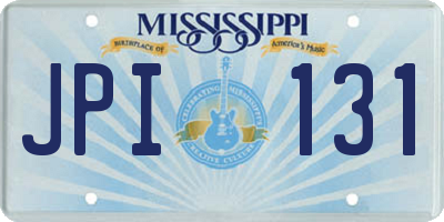 MS license plate JPI131