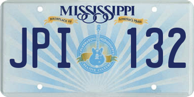 MS license plate JPI132