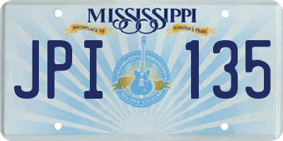 MS license plate JPI135