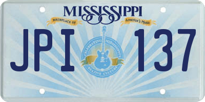 MS license plate JPI137