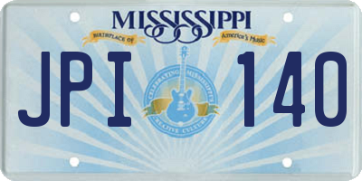MS license plate JPI140