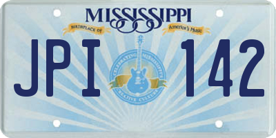 MS license plate JPI142