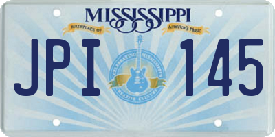 MS license plate JPI145