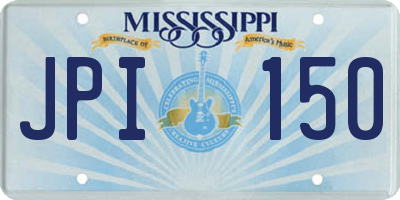 MS license plate JPI150