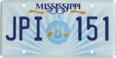 MS license plate JPI151