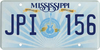 MS license plate JPI156